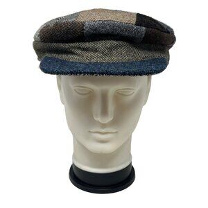 Hanna Hats Of Donegal Patchwork Cabbie Driver Newsboy Cap Virgin Wool Size XL